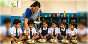 Read more about - Mid Day Meal | নিরামিষ খিচুড়ির সঙ্গে মিললো 'ডিম'! শেষপাতে গজা, নয়া মিড-ডে মিলে খুশি পড়ুয়ারা