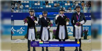 Read more about - Asian Games 2023 | ইকুয়েস্ট্রিয়ানে ইতিহাস গড়লো ভারত! দীর্ঘ ৪১ বছর পর সোনা জয় দেশের! এশিয়ান গেমসে তৃতীয় 'গোল্ডে'র নেপথ্যেও বাংলার ছেলে অনুশ!