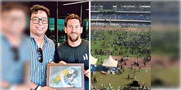 Read more about - Lionel Messi | VIP-দের ভিড়ে ঢাকা পড়লেন মেসি, ক্ষুদ্ধ সাধারণ মানুষ, "দর্শকদের টাকা ফেরানো হবে"-মুচলেকা উদ্যোক্তার