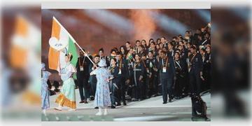 Read more about - Asian Games 2026 Opening Ceremony | ‘সিধা পাল্লু’ স্টাইলে নেভি ব্লু শাড়ি, বন্ধগলা স্যুট! এশিয়াডের উদ্বোধনী পোশাকে চমক ভারতের