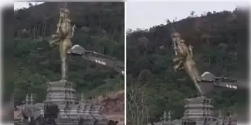 Read more about - Cambodia | JCB দিয়ে ভাঙা হলো ৩২৮ ফুটের বিষ্ণু মূর্তি-মন্দির! থাইল্যান্ডের দিকে অভিযোগের আঙুল কম্বোডিয়ার!