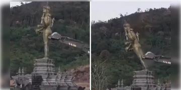 Read more about - Cambodia | JCB দিয়ে ভাঙা হলো ৩২৮ ফুটের বিষ্ণু মূর্তি-মন্দির! থাইল্যান্ডের দিকে অভিযোগের আঙুল কম্বোডিয়ার!