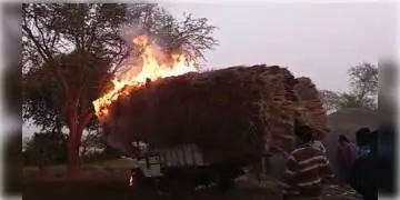 Read more about - বৈদ্যুতিক তারে সংযুক্ত হয়ে ভস্মীভূত হয়ে গেল খড় বোঝাই গাড়ি 