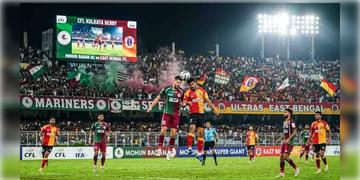 Read more about - East Bengal vs Mohun Bagan | ৮ বছর পর বারাসাতে ডার্বি, স্টেডিয়াম চত্বরে মোতায়েন ১১০০ পুলিশ কর্মী!