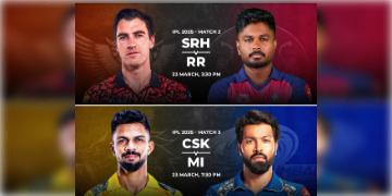 Read more about - IPL 2025 | 'আজ ডাবল ট্রাবল', আজ হায়দ্রাবাদের মুখোমুখি রাজস্থান, মুম্বই ইন্ডিয়ান্স খেলবে চেন্নাইয়ের বিরুদ্ধে