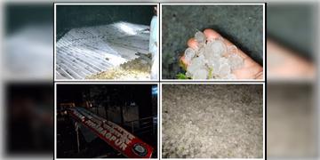 Read more about - Kharagpur | খড়্গপুরে অকালবৃষ্টি, ঝড়ে গাছ পড়ে থমকে এক্সপ্রেস ট্রেন, শিলায় ঢেকেছে মাটি