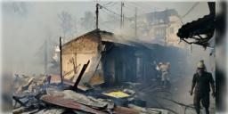 Read more about - Madhyamgram Fire | ভরদুপুরে পুড়ে খাক মধ্যমগ্রামে ব্রিজ সংলগ্ন বহু দোকান! মৃত ১, ধ্বংসস্তূপে চলছে মানুষের খোঁজ