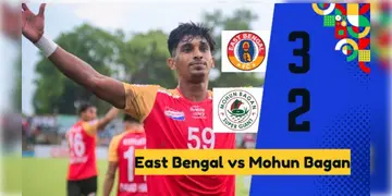 Read more about - East Bengal vs Mohun Bagan | মরশুমের প্রথম ডার্বিতে হাড্ডাহাডি লড়াই, সবুজ মেরুনকে উড়িয়ে বাজিমাত ইস্টবেঙ্গলের