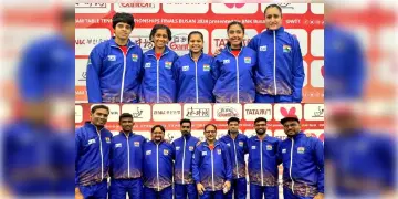 Read more about - Paris Olympics | ভারতীয় টেবল টেনিসে ইতিহাস! প্রথমবারের জন্য অলিম্পিকে টিম ইভেন্টে নামার ছাড়পত্র পেলেন পুরুষ ও মহিলা উভয় প্যাডলাররা!