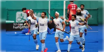 Read more about - Asian Games 2023 | সোনার সঙ্গে প্যারিস অলিম্পিকের ছাড়পত্র নিশ্চিত করলো হকি টিম! এশিয়ান গেমসে 'সেঞ্চুরি' পদক নিয়ে ইতিহাস গড়লো ভারত!