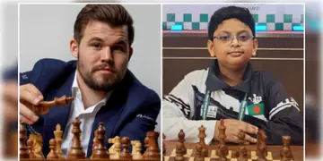 Read more about - Magnus Carlsen-Ryan Rashid | ৯ বছর বয়সি দাবাড়ুর কাছে পরাস্ত পাঁচবারের বিশ্ব চ্যাম্পিয়ন ম্যাগনাস! বাজিমাত বাংলাদেশের রায়ানের