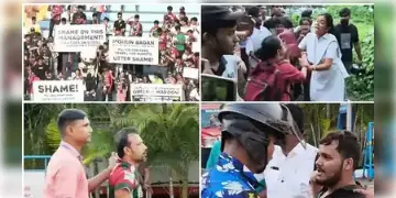 Read more about - Mohun Bagan | কিশোর ভারতী স্টেডিয়ামে মোহনবাগান সমর্থকদের বিক্ষোভ, দিমিকে ঘেরাও, লাঠিচার্জ পুলিশের