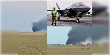 Read more about - Plane Crash | ফের ভেঙে পড়লো বিমান! F 35 ফাইটার জেট ভেঙেই কুণ্ডলী  পাকিয়ে জ্বলে যায় আগুন!