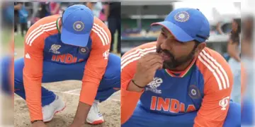 Read more about - Rohit Sharma | বিশ্বকাপ জেতার পরই বার্বাডোজের মাটি খেলেন রোহিত! কেন এই কান্ড? জানালেন অধিনায়ক শর্মা!