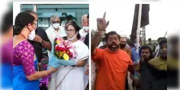 Read more about - গোয়াতে পদার্পণ করতেই বাংলার মুখ্যমন্ত্রী মমতা বন্দ্যোপাধ্যায়কে কালো পতাকা দেখানো হল