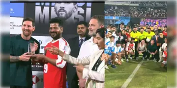 Read more about - Messi in Hyderabad | হায়দরাবাদে মুখ্যমন্ত্রীর সাথে বল পায়ে ড্রিবল মেসির! রাহুল গান্ধীকে জার্সি উপহার ফুটবল তারকার