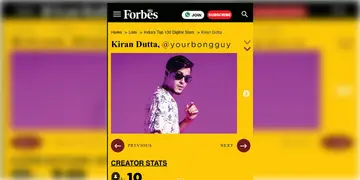 Read more about - The Bong Guy | ফোর্বস ম্যাগাজিনে ‘দ্য বং গাই’! সেরা একশো ডিজিটাল স্টারের তালিকার প্রথম দশেই স্থান কিরণ দত্তর