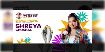 Read more about - ICC-Shreya Ghosal | ওয়ানডে বিশ্বকাপের আসর মাতাবে শ্রেয়ার ‘ব্রিং ইট হোম’, নতুন অ্যান্থেমে ‘পেপটক’ হরমনদের