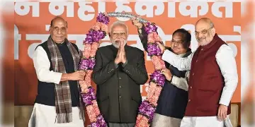 Read more about - Assembly Election 2023 | তিন রাজ্যে বিধানসভা নির্বাচনে গেরুয়া ঝড়! বিপুল জয়ে নারীদের প্রণাম ও ২৪ এর হ্যাটট্রিকের গ্যারান্টি মোদির!