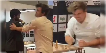 Read more about - Magnus Carlsen | ডি গুকেশের কাছে হেরেই মেজাজ হারালেন কার্লসেন! সজোরে ঘুসি মারলেন বিশ্বের অন্যতম সেরা দাবাড়ু!