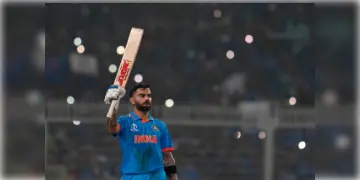 Read more about - ODI Cricket World Cup 2023 | ৩৫তম জন্মদিনে সেঞ্চুরি! ইডেনে ৪৯তম সেঞ্চুরি করে সচিনের রেকর্ড স্পর্শ করলেন 'কিং' কোহলি!