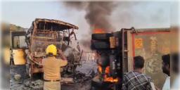 Read more about - Andhra Pradesh Accident | অন্ধ্রপ্রদেশে বাস-লরির মুখোমুখি সংঘর্ষ! ঝলসে মৃত্যু ১৩ জনের, জখম একাধিক