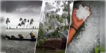 Read more about - West Bengal Weather | বজ্রবিদ্যুৎ-সহ বৃষ্টির পূর্বাভাস! শিলাবৃষ্টি হতে পারে ৭টি জেলায়! সঙ্গে ৫০ কিলোমিটার বেগে বইবে ঝোড়ো হাওয়া!